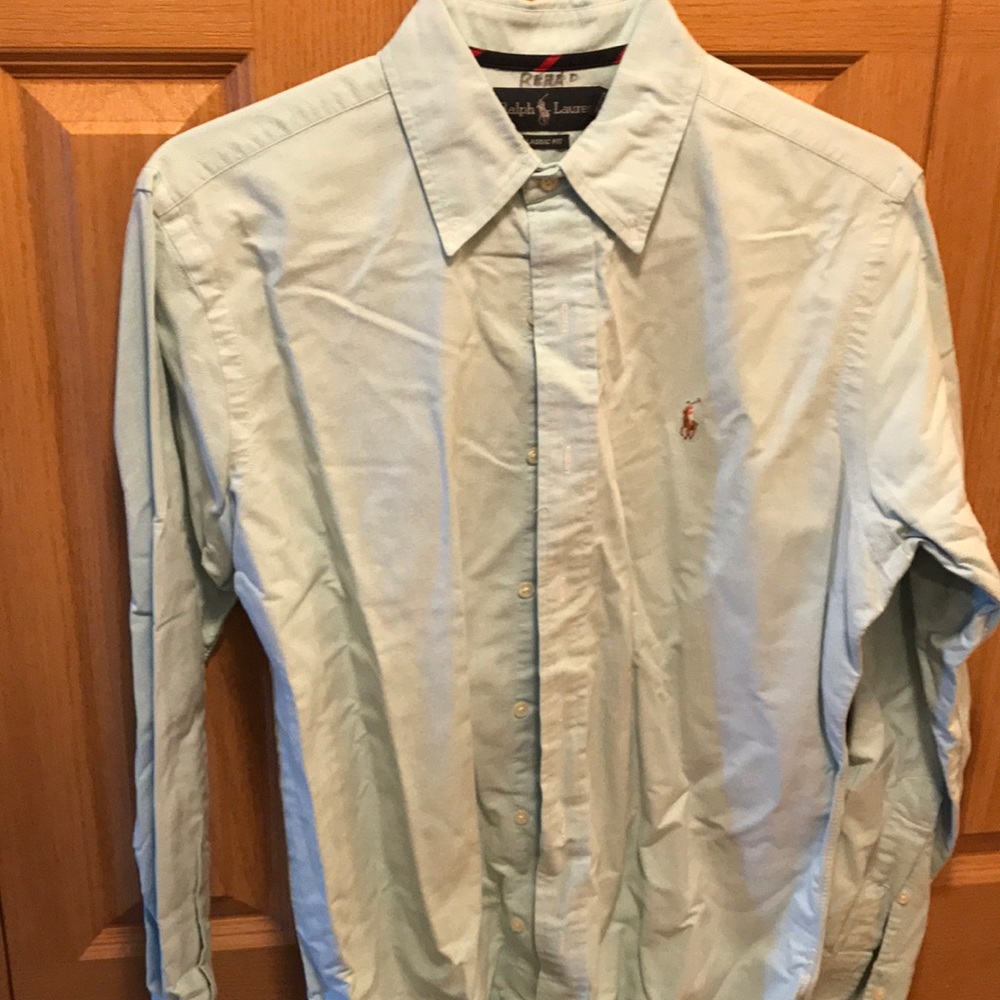 Light blue polo button down shirt